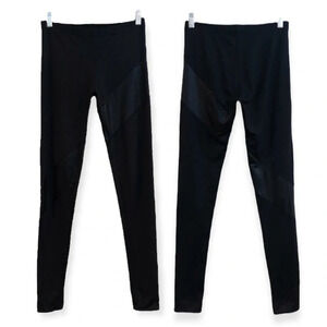 Norma Kamali Interactive Active Black Mid Rise Athleisure Compression Leggings